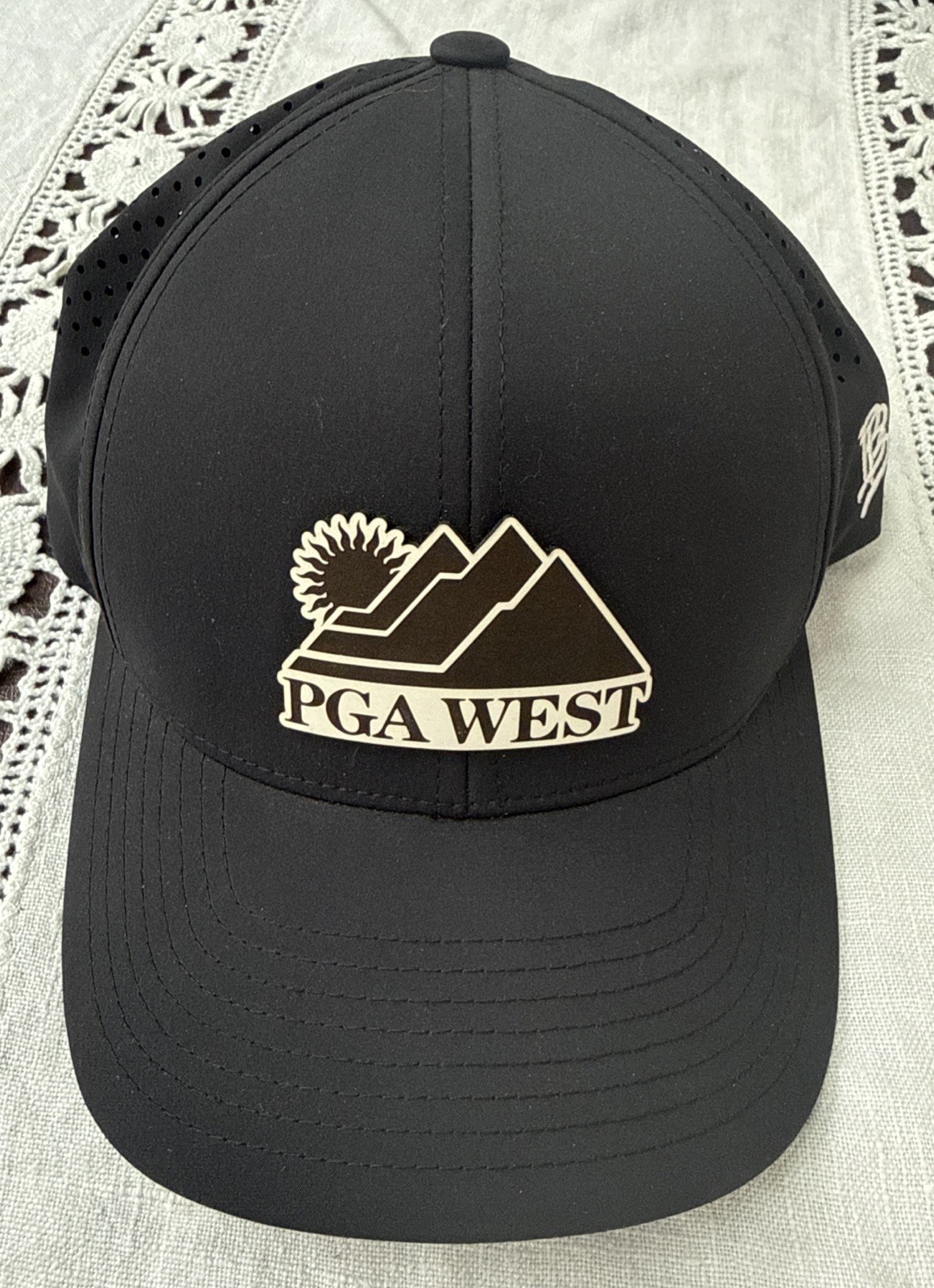 Black Branded Bills Flexfit PGA West Golf Hat One Size Adjustable Black Branded Bills Flexfit PGA West Golf Hat One Size Adjustable
