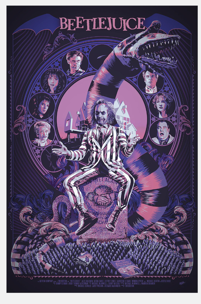 Beetlejuice Ghost With The Most Malone Movie Poster Giclee Print Art 24x36 Mondo