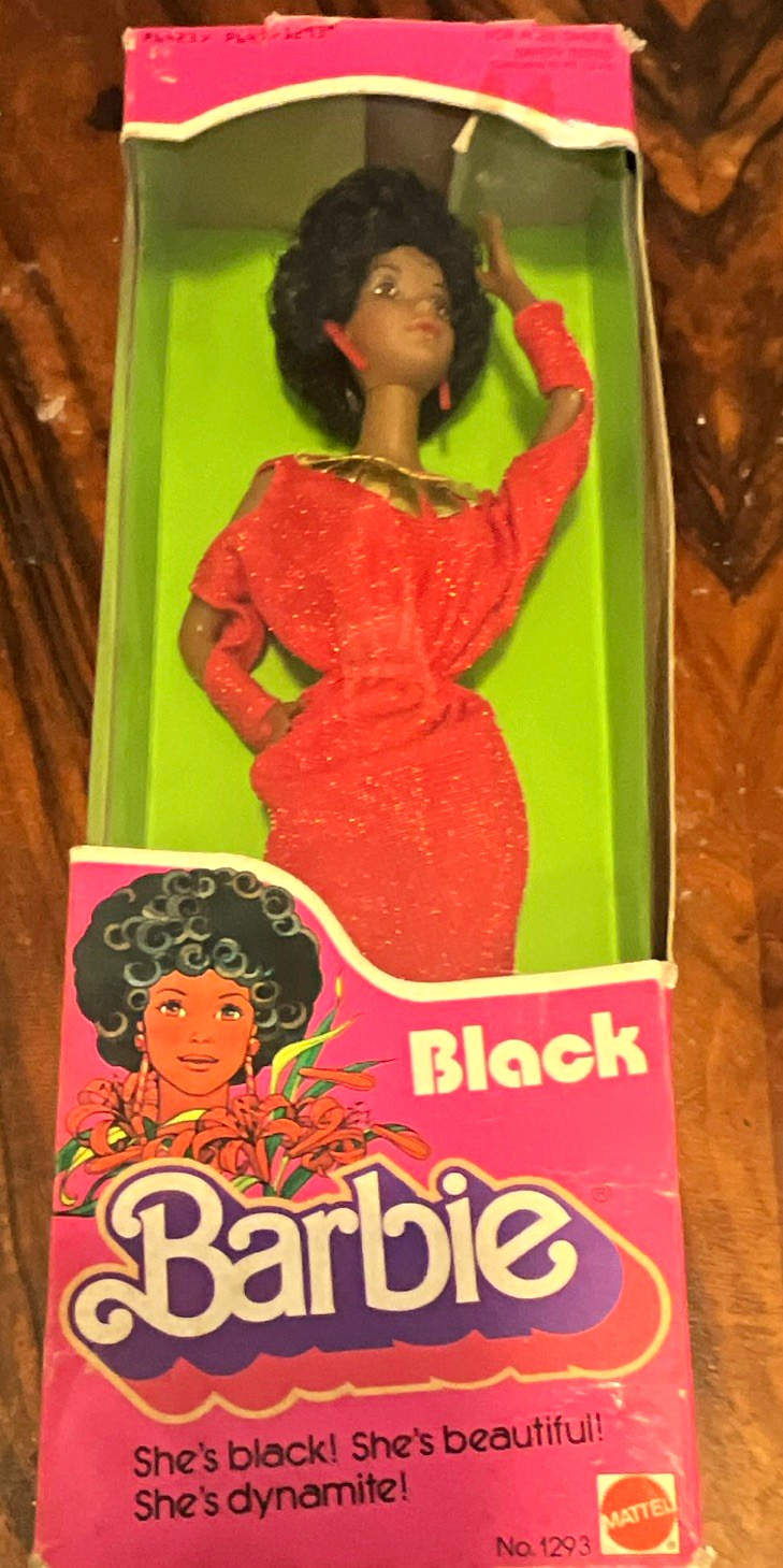 Vintage 1979 First Black Barbie Doll #1293 Mattel Mint New Attached To Cardboard