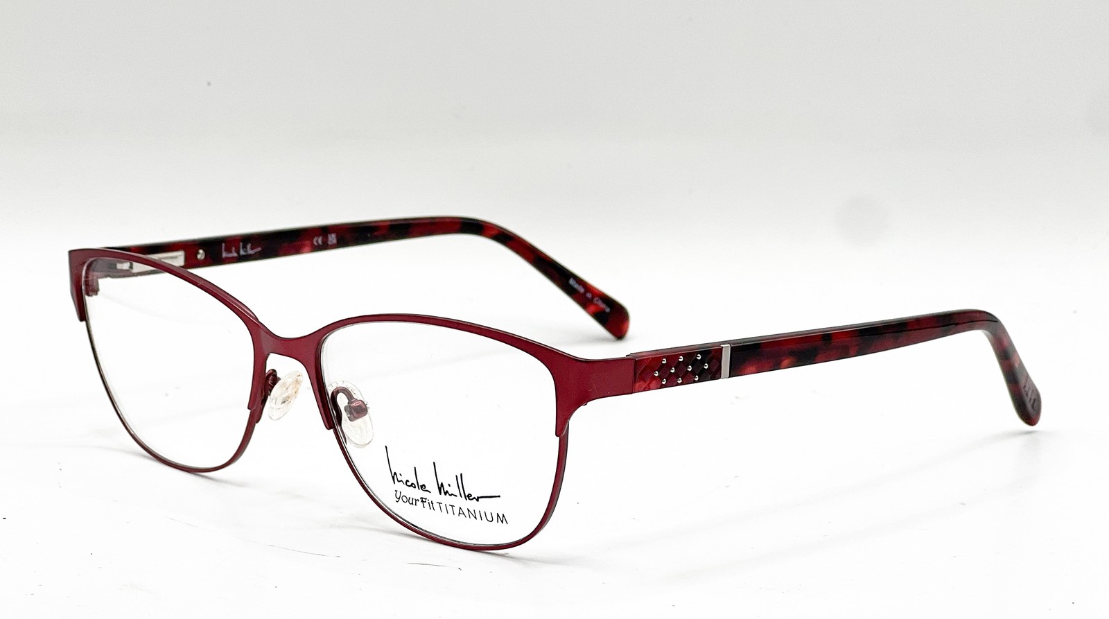 NEW NICOLE MILLER COLUMBUS C03 RED TORTOISE AUTHENTIC EYEGLASSES 55-16