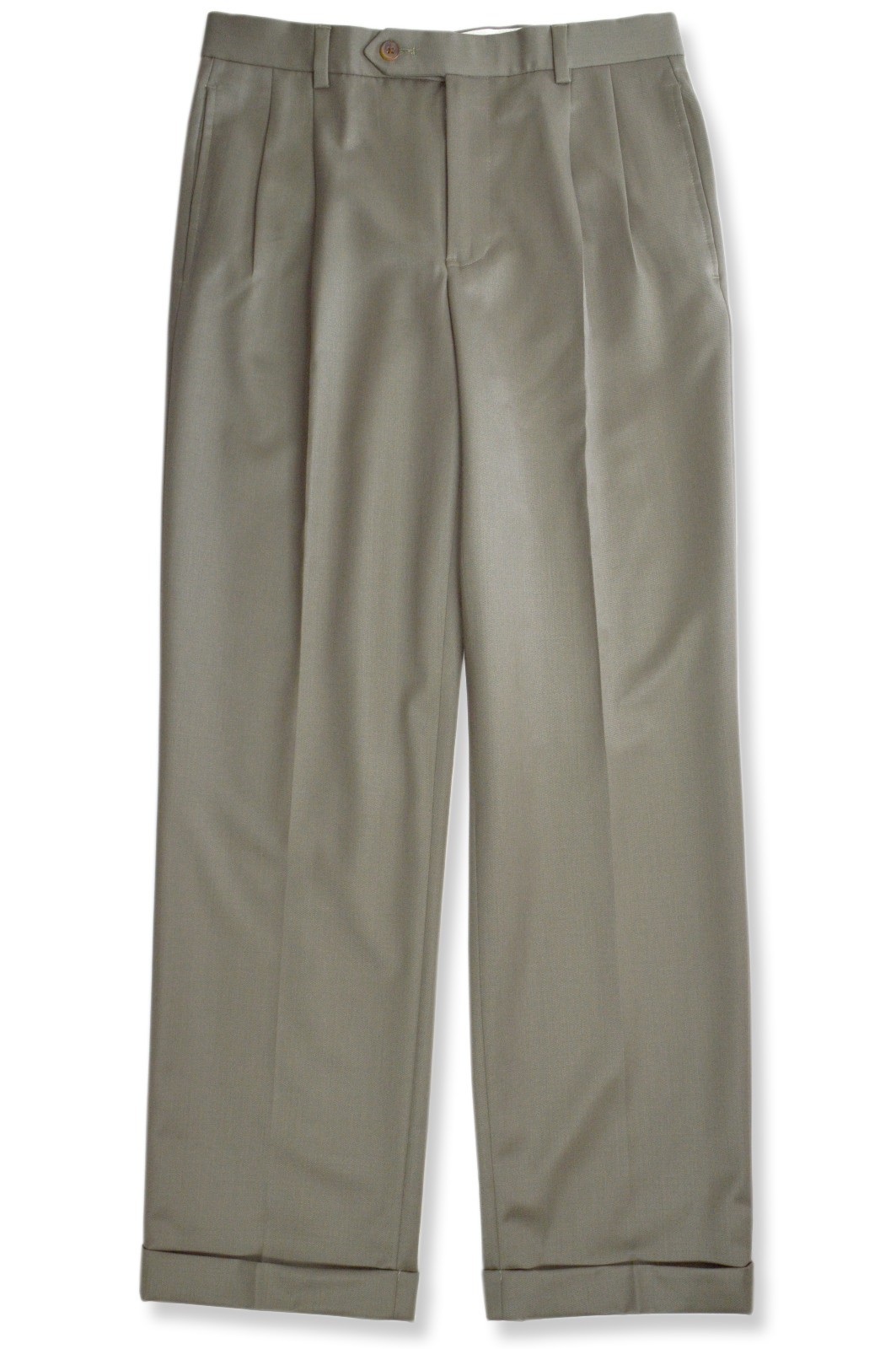 Brooks Brothers Mens Green Madison Fit Pleated Wool Pants 32W x 32L BB-2174