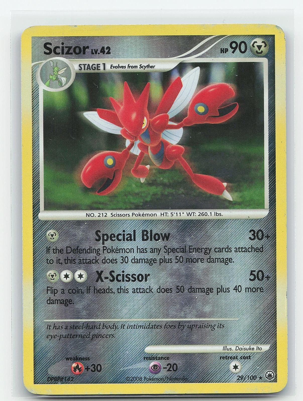 SCIZOR 29/100 Rare MAJESTIC DAWN REVERSE HOLO HP