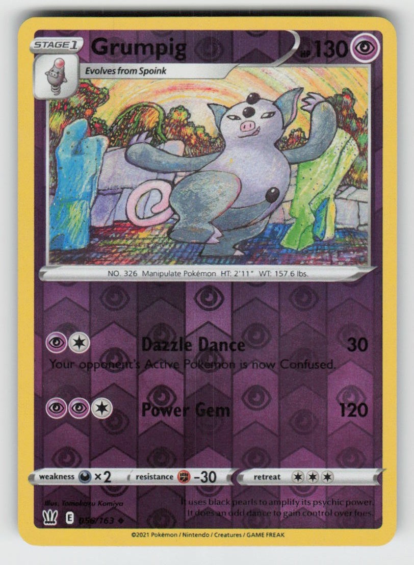 Reverse Holo Grumpig 056/163 Uncommon Battle Styles Near Mint Reverse Holo Grumpig 056/163 Uncommon Battle Styles Near Mint