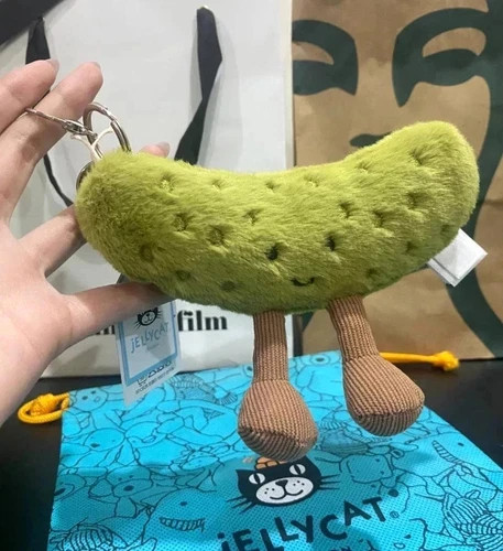 Jellycat Amuseables Pickle Plush Bag Charm Keychain Green NWT