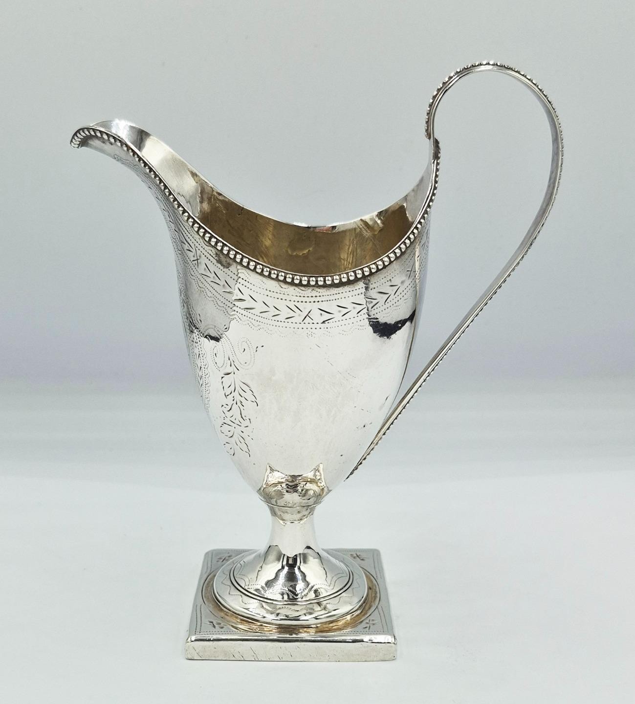 GEORGE III HESTER BATEMAN STERLING SILVER HELMET CREAM JUG London 1789