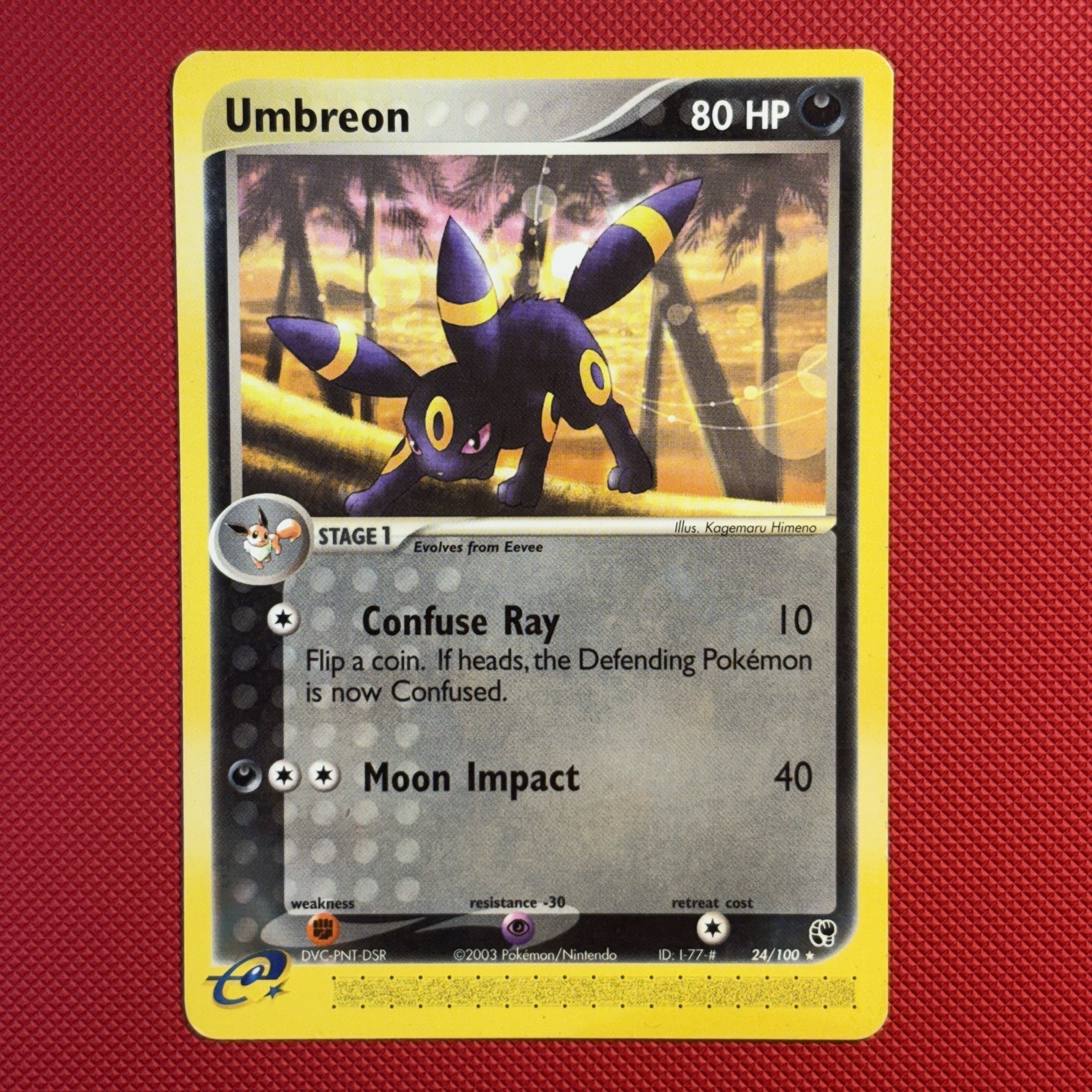 Pokemon Mid-era Non-Holo Rare Umbreon 24/100 EX Sandstorm Tcg 2003 Pokemon Mid-era Non-Holo Rare Umbreon 24/100 EX Sandstorm Tcg 2003