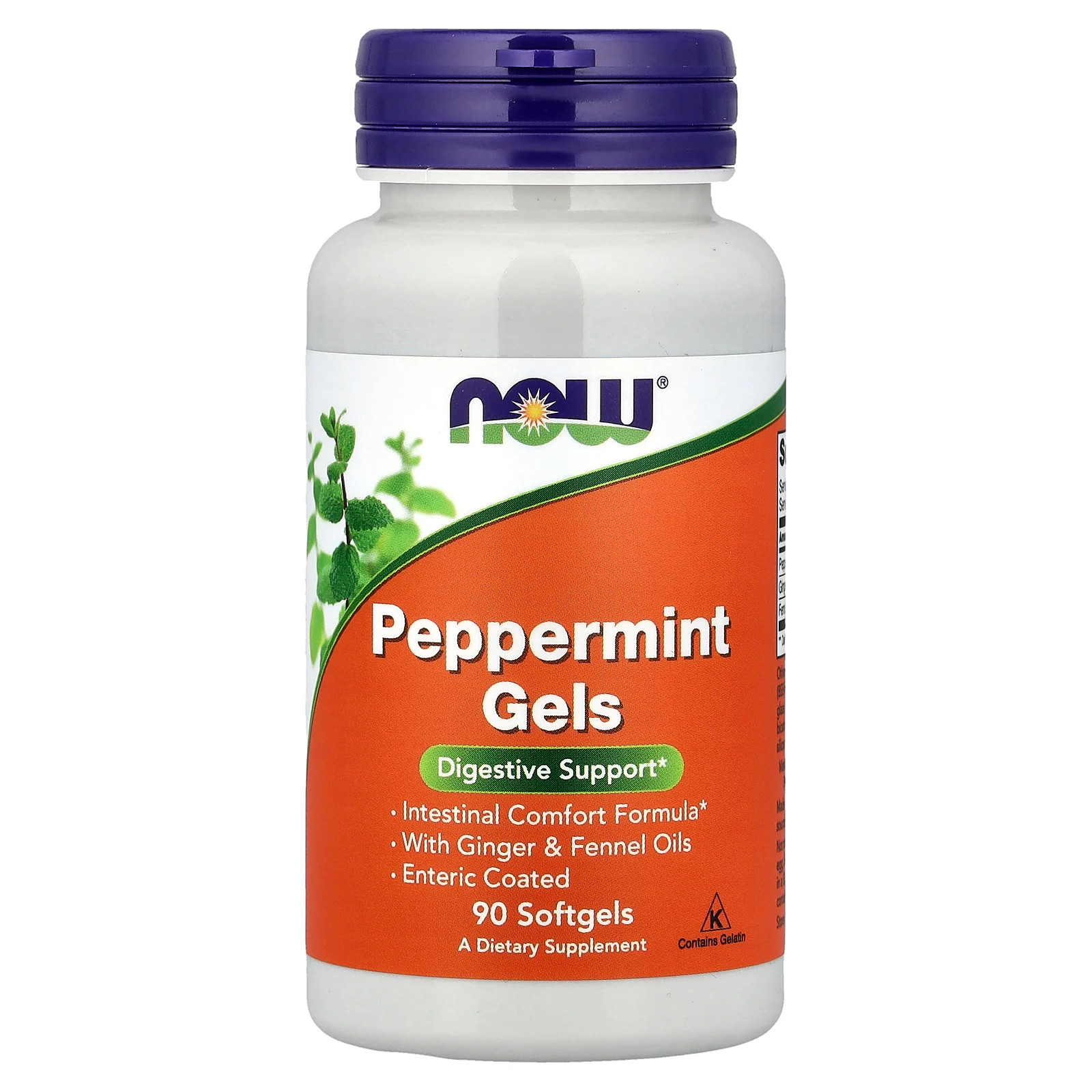 Now Foods Peppermint Gels 90 Softgels GMP Quality Assured