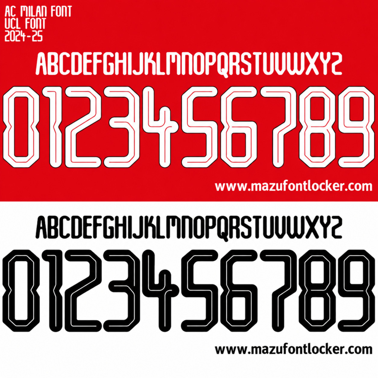 AC Milan 2024/25 Nameset Custom Name Number Heat Transfer Vinyl Football Shirt