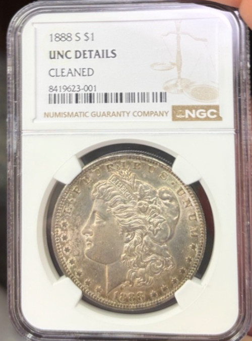 1888-S Morgan Dollar NGC Graded UNC Detail Freshly Graded 1888-S Morgan Dollar NGC Graded UNC Detail Freshly Graded