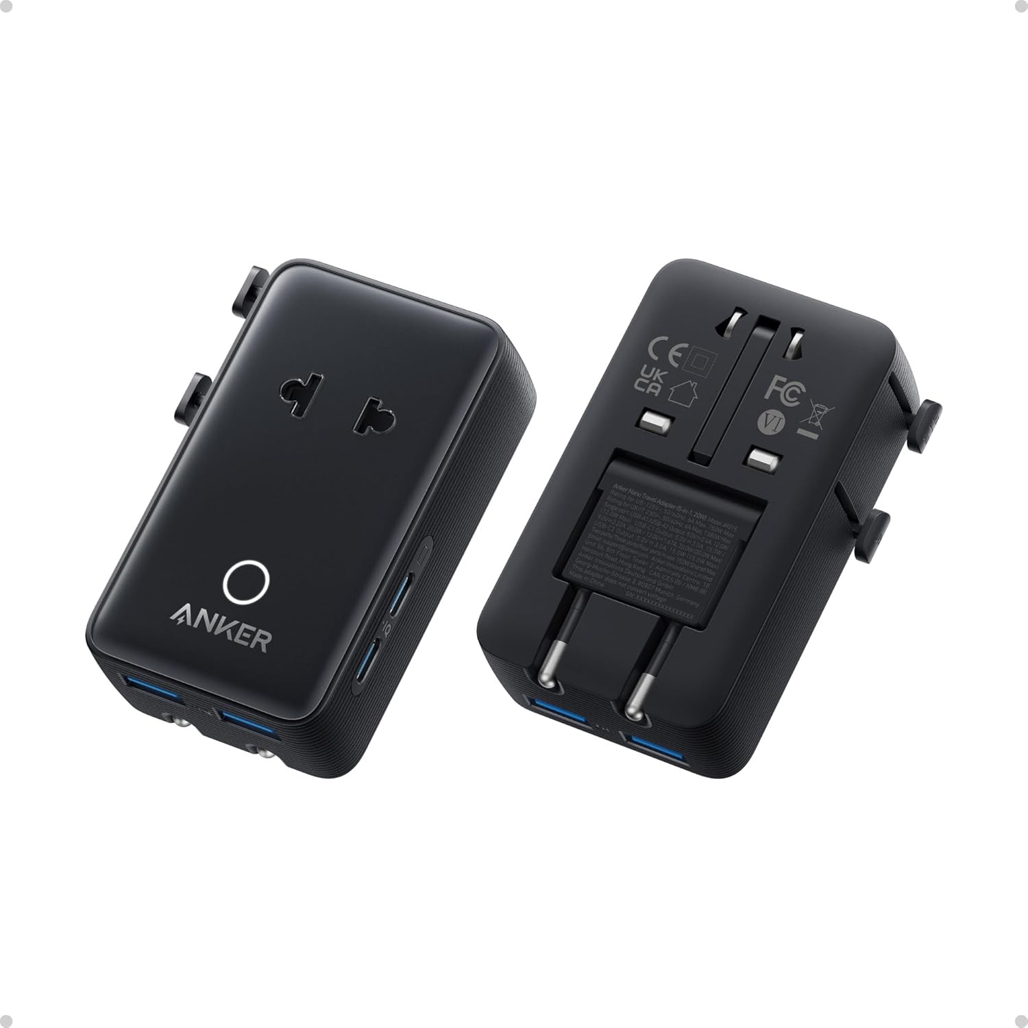 Anker Nano Travel Adapter 5-Port Plug w/ 1 AC+2 USB-A+2 USB-C Smart Temp Control Anker Nano Travel Adapter 5-Port Plug w/ 1 AC+2 USB-A+2 USB-C Smart Temp Control