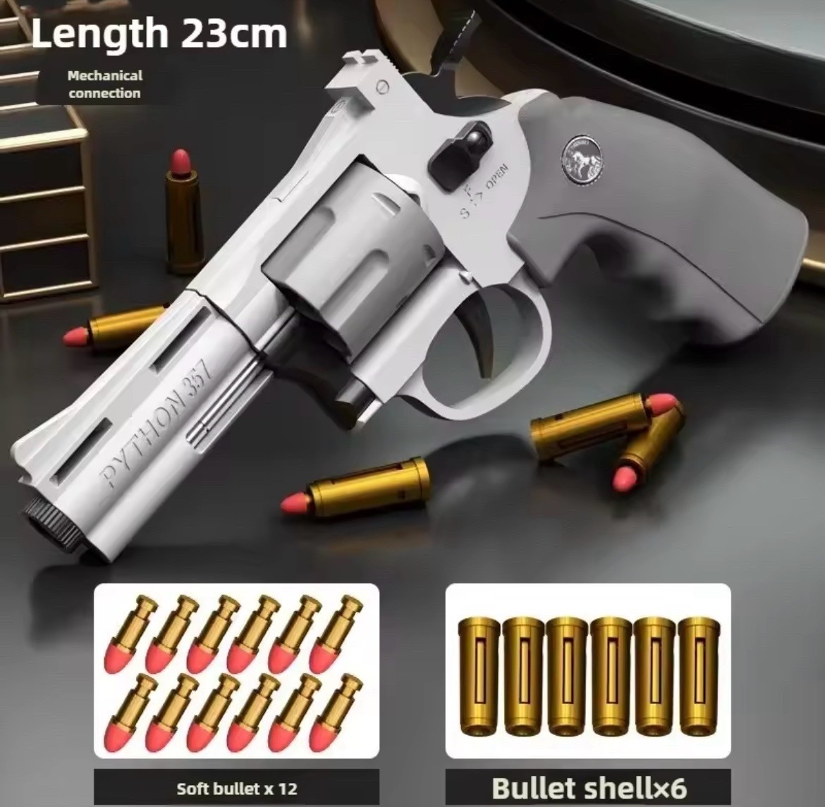 ZP5 .357 Revolver EVA Soft Dart Launcher – Shell Ejecting Toy Blaster