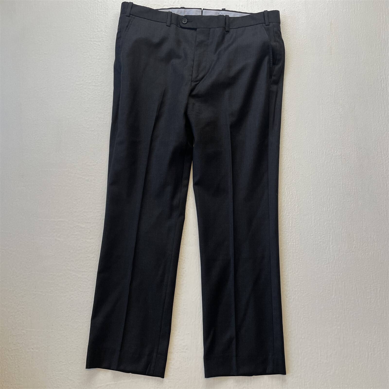 Dapper Classics 36x29 Gray Wool Flat Front Made in USA Brooklyn Mens Dress Pants