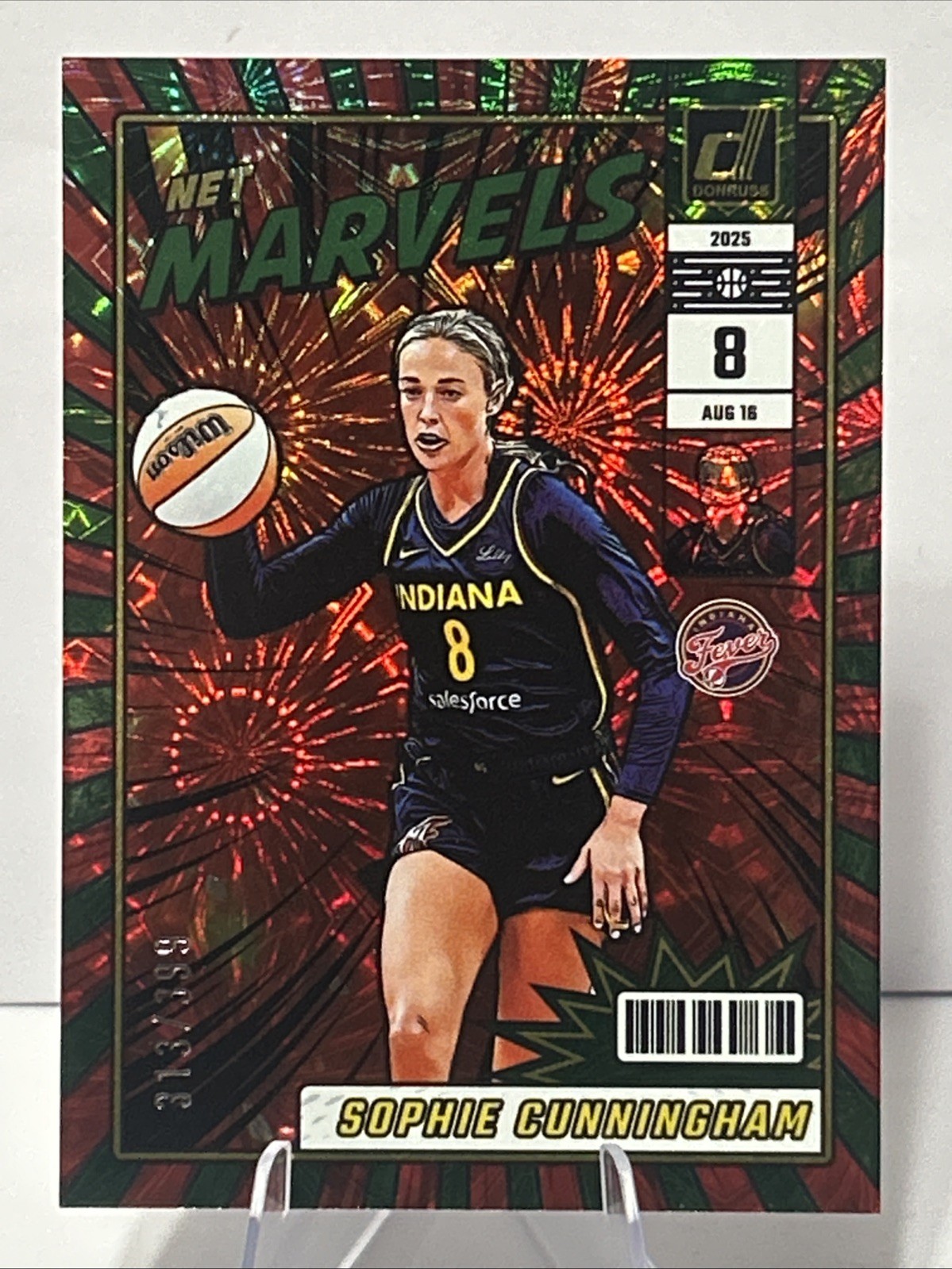 2025 Panini Donruss WNBA- Net Marvels Sophie Cunningham #11 Green Fireworks /399