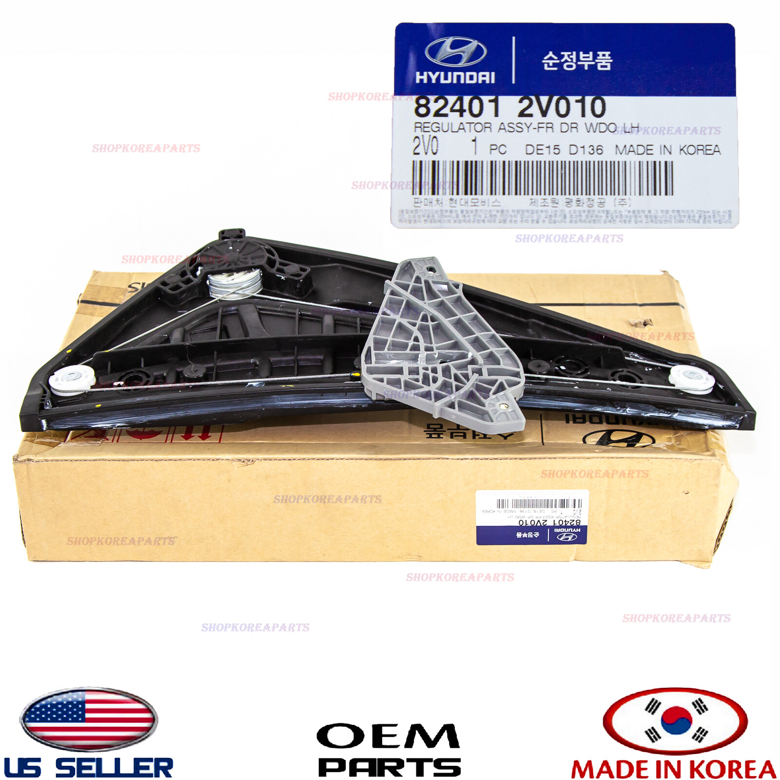 Genuine OEM Power Window Regulator LEFT Door Driver Side 12-17 Hyundai Veloster