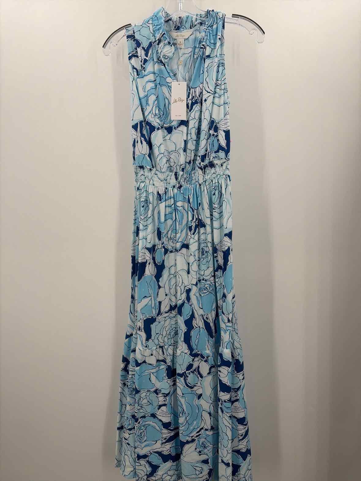 Pre-Owned Lilly Pulitzer Blue Size Medium Maxi Sleeveless Dress Pre-Owned Lilly Pulitzer Blue Size Medium Maxi Sleeveless Dress
