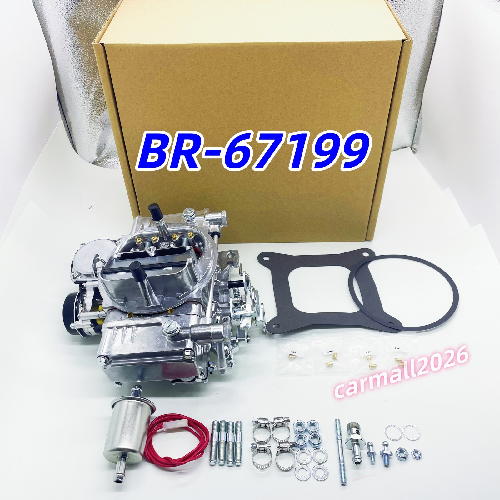 BR-67199 Carburetor and Aluminum Dual Plane Intake Manifold KIT For Chevy SBC
