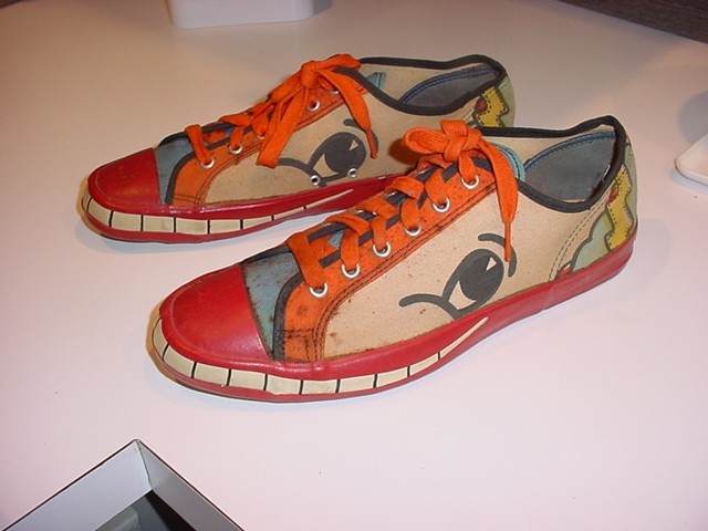 rare,unused 1970's Peter Max GRIN SMILE Tennis Shoes Sneakers by Randy rare,unused 1970's Peter Max GRIN SMILE Tennis Shoes Sneakers by Randy