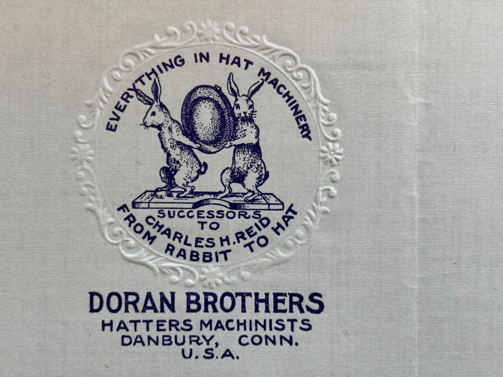 1915 HATTERS DANBURY CONNECTICUT letter RABBITS CARRY HATS DANBURY FAIR INVITES
