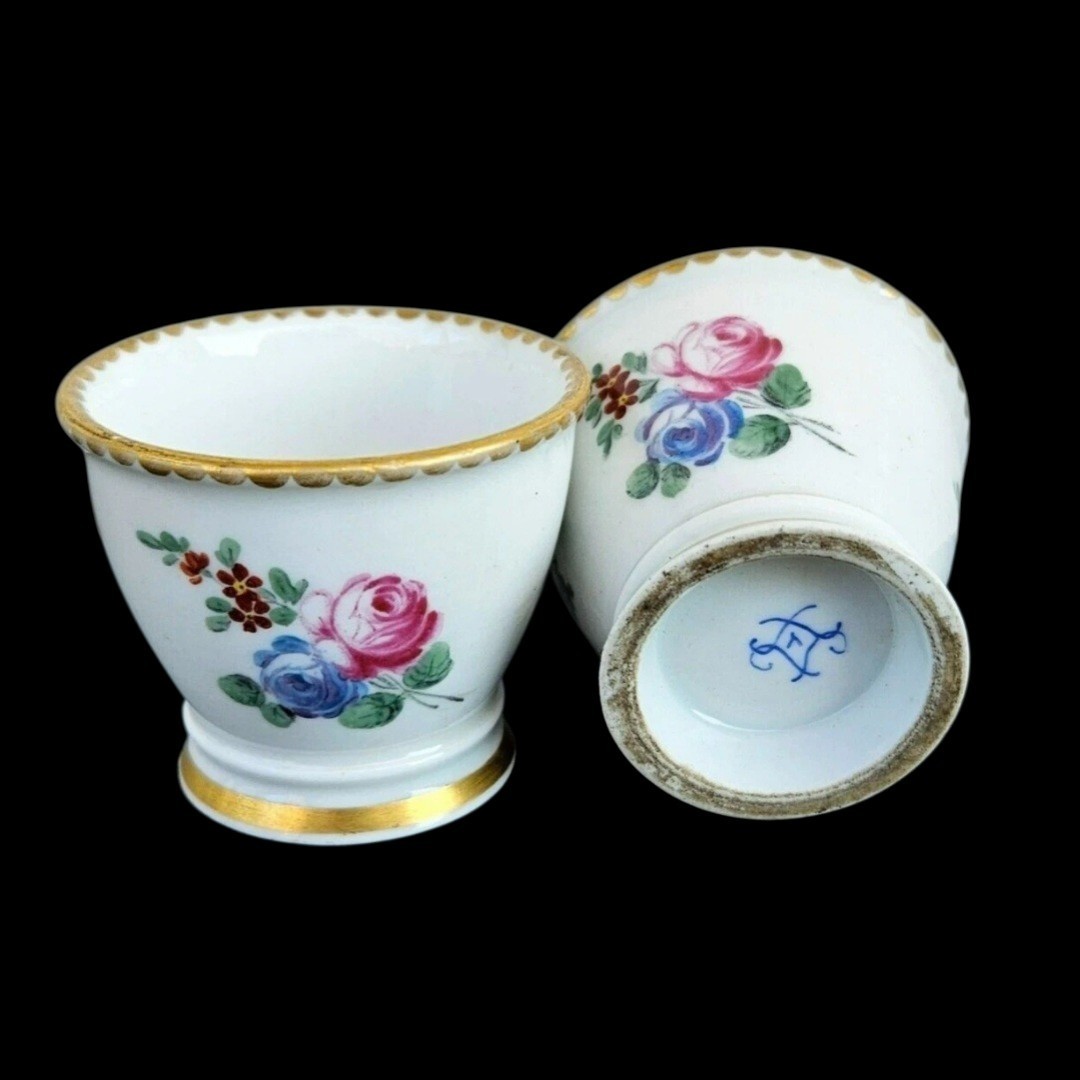 Antique French SEVRES Hand Painted Porcelain Egg Cup