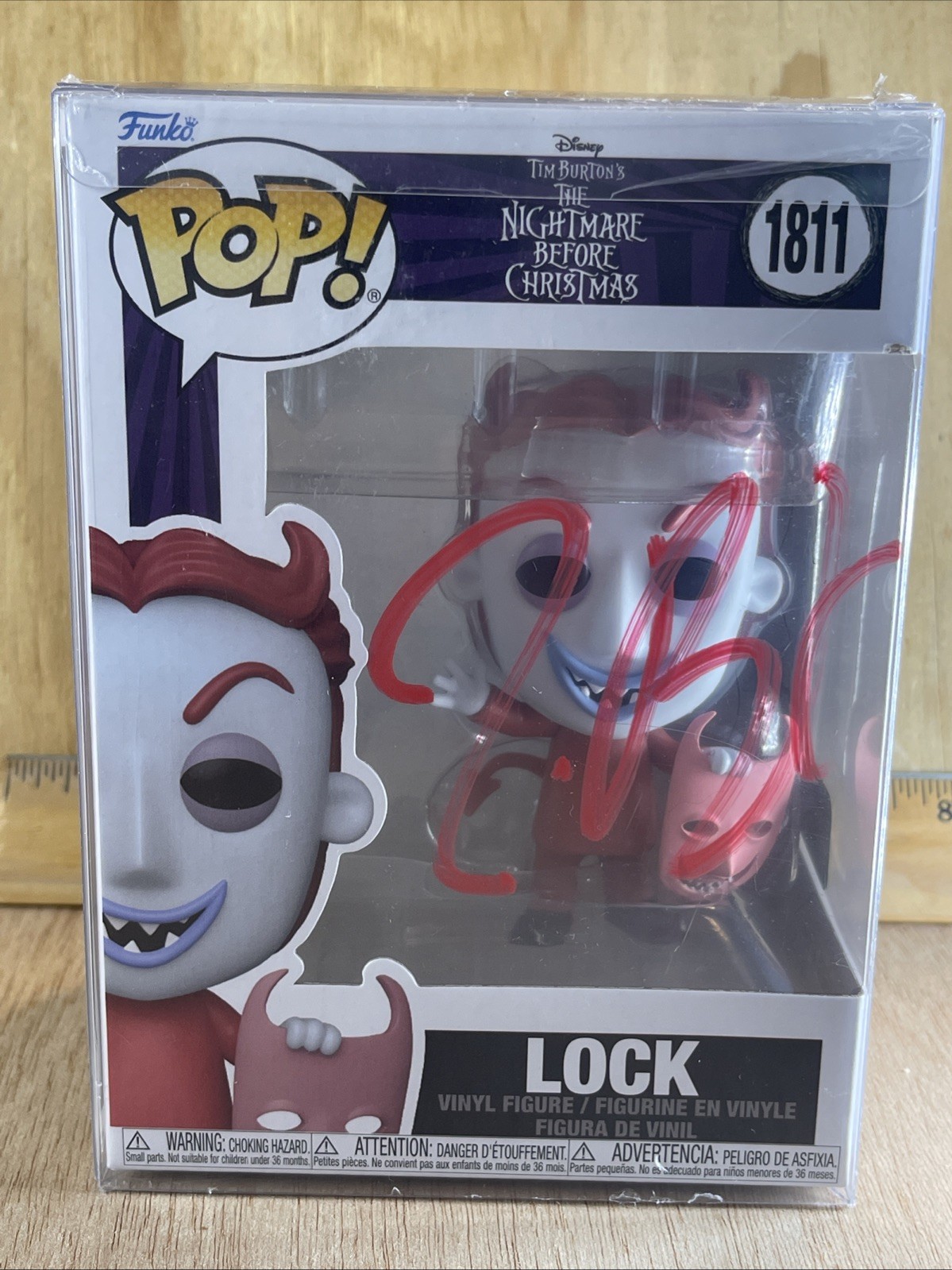 Signed Tim Burton The Nightmare Before Christmas LOCK Funko Pop #1811 w/Coa