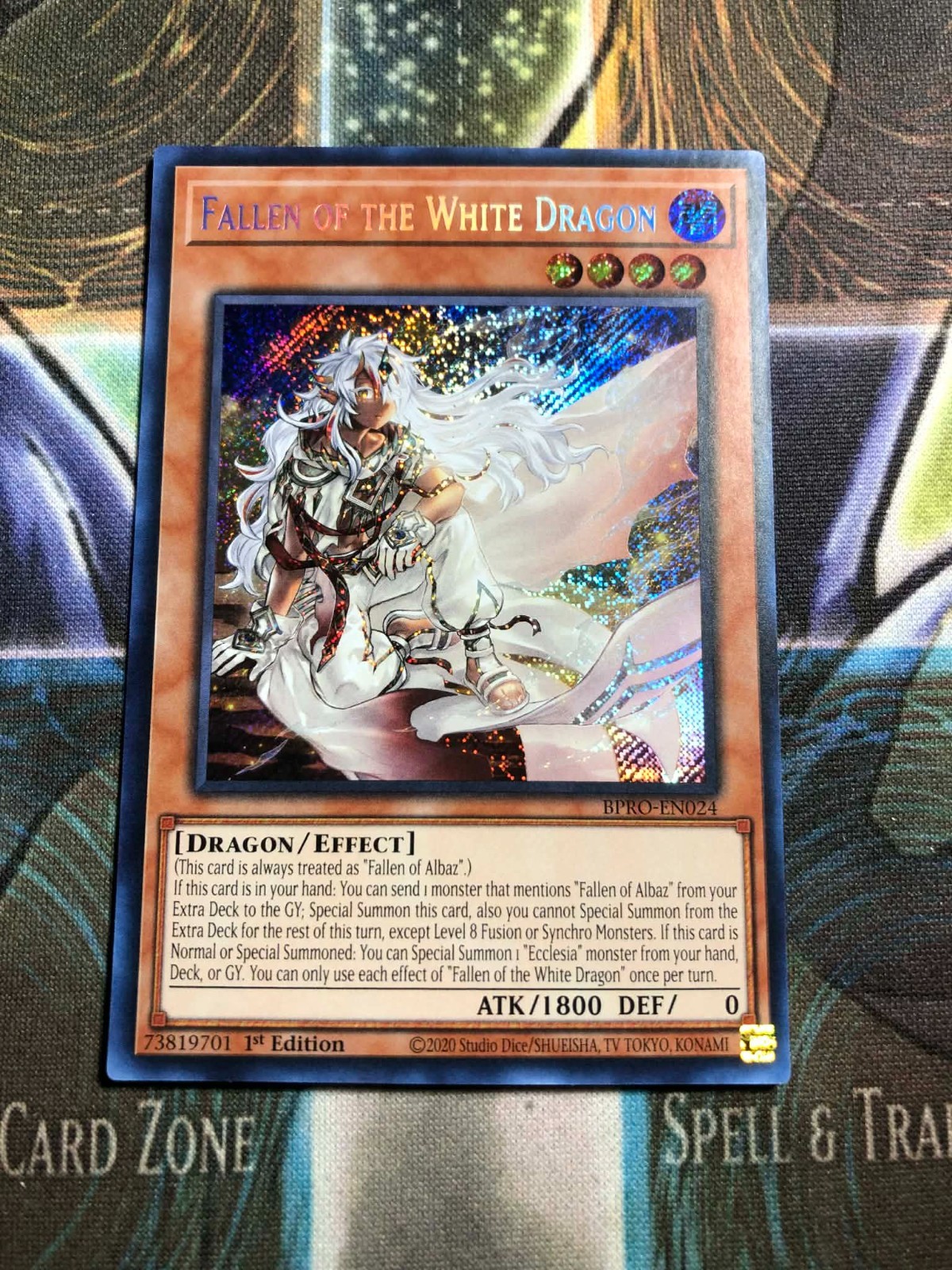 *** FALLEN OF THE WHITE DRAGON *** 1ST EDITION SECRET RARE BRPO-EN024 YUGIOH