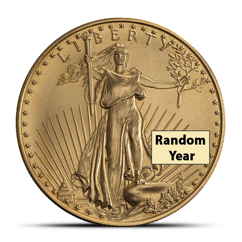 1/2 oz American Gold Eagle $25 Coin (Random Year)