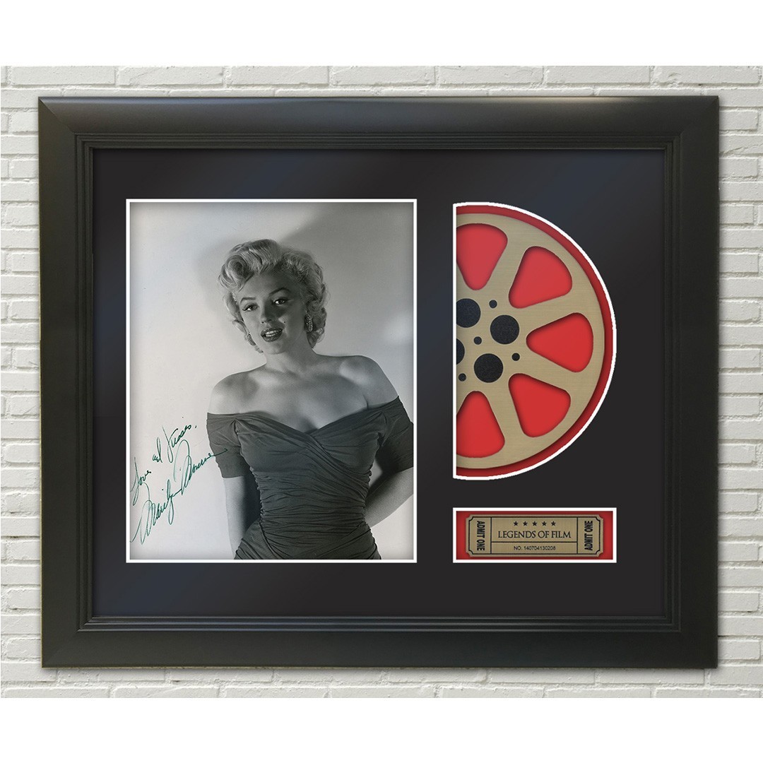 Marylin Monroe Gold Movie Reel and reproduction signature Marylin Monroe Gold Movie Reel and reproduction signature