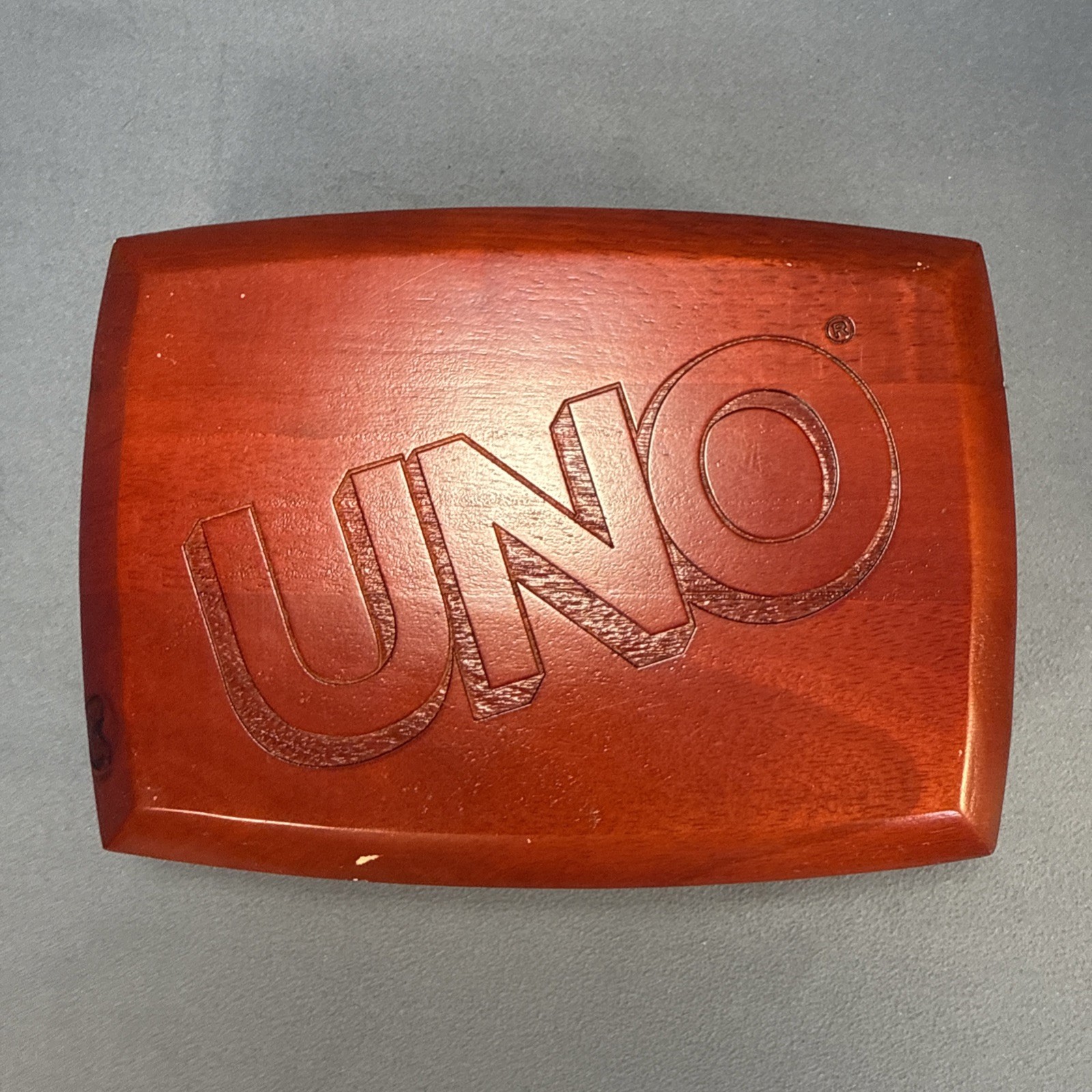 Rare UNO Card Game 2007 Mahogony/Cherry Wood Box + Unused Deck, Mattel Sababa