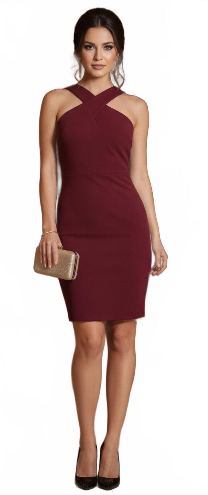 NWT Lulu’s “Thrive” Deep Wine Cocktail Dress