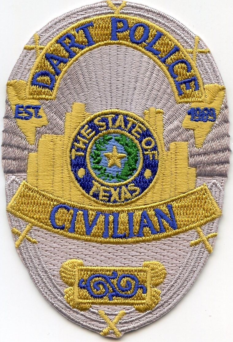 DALLAS AREA Public Transportation DART TEXAS small CIVILIAN POLICE PATCH DALLAS AREA Public Transportation DART TEXAS small CIVILIAN POLICE PATCH
