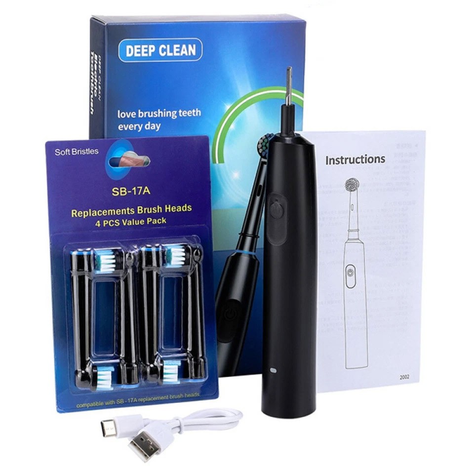 Pro Rotating Electric Toothbrush Rechargeable With 4 Brush Heads 5 Modes Timer Pro Rotating Electric Toothbrush Rechargeable With 4 Brush Heads 5 Modes Timer