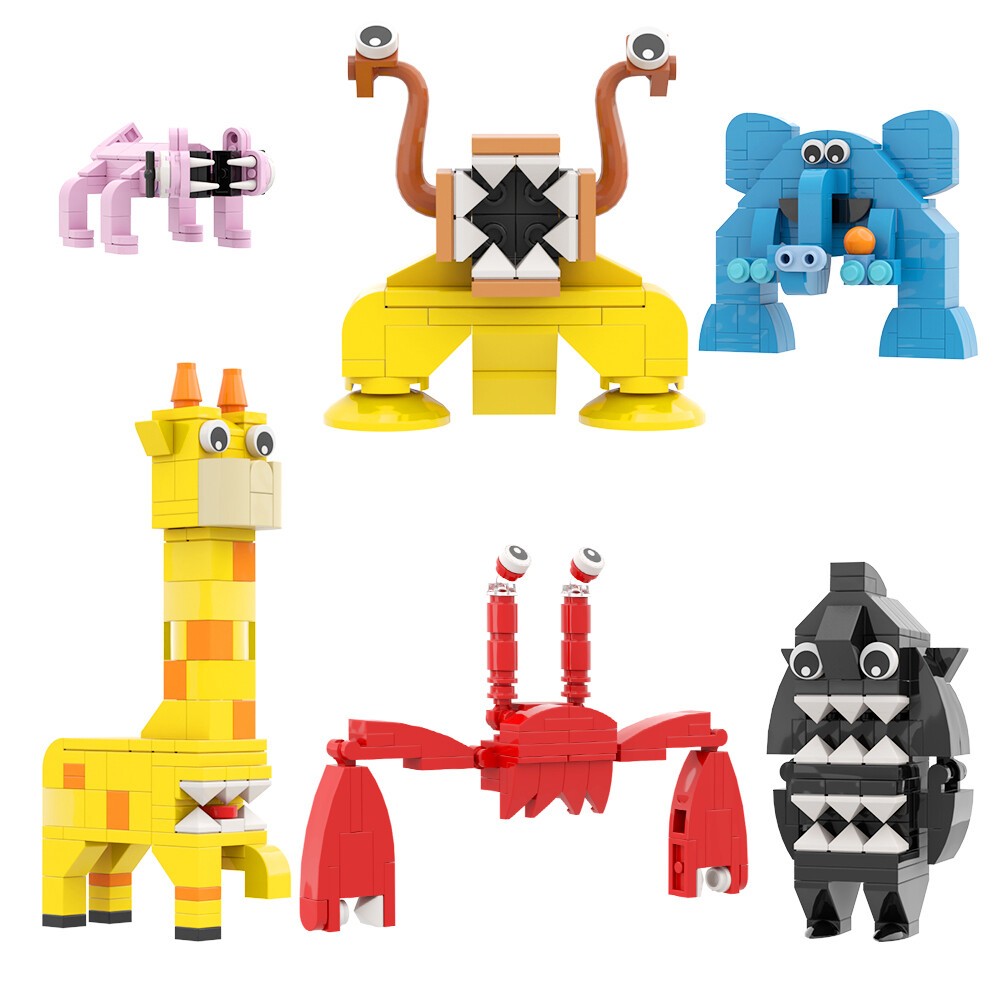 Mocs Bricks Sets 6-in-1 Game Characters Tiny Monsters 492 Parts  Building Toys