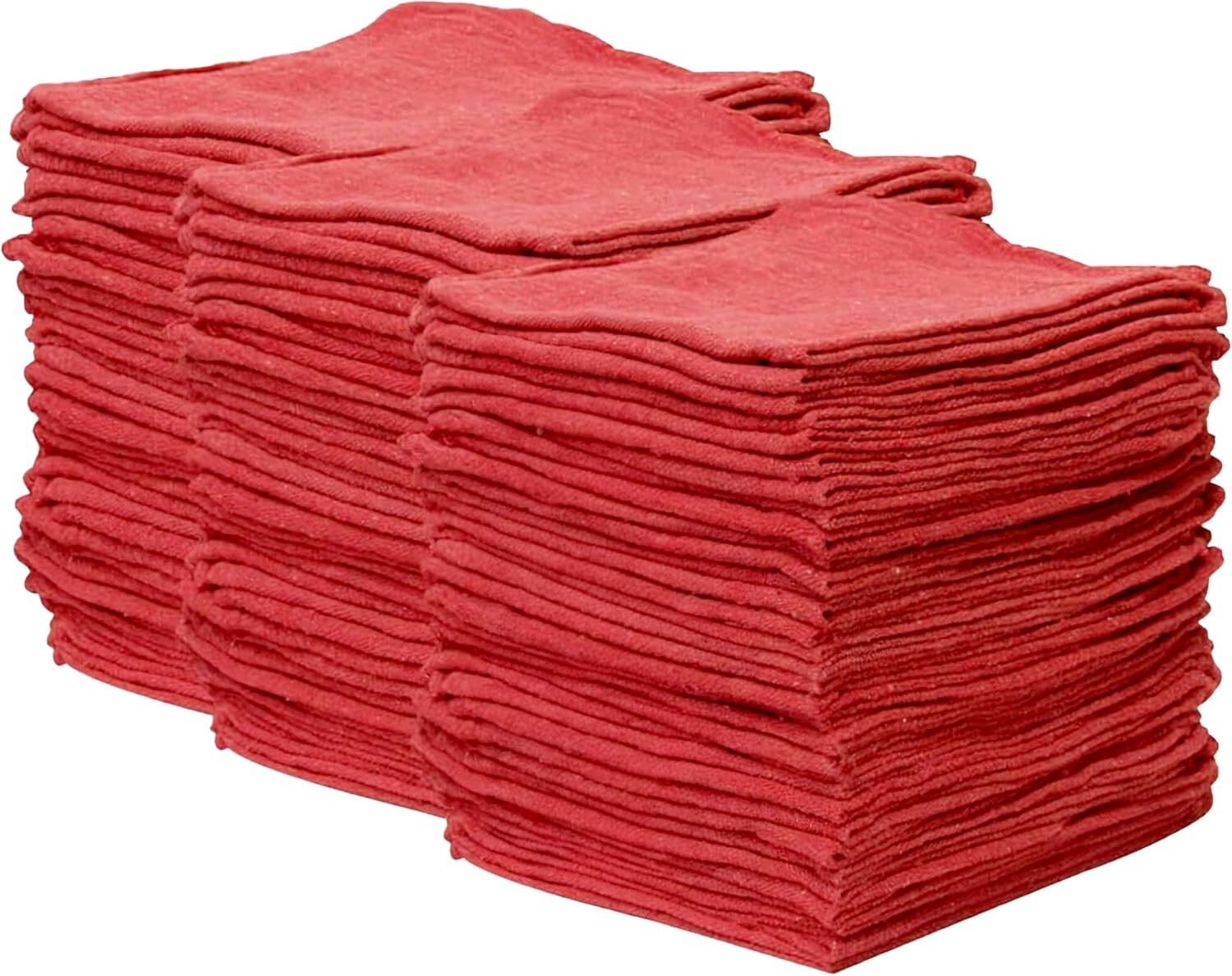 500 Pieces Red Shop Towels Large 15x14 Cleaning Rags, Fast 500 Pieces Red Shop Towels Large 15x14 Cleaning Rags, Fast