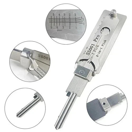 Key Decoder 2 In 1 Portable Lock Picking Set Hook And Pickup Tool Kit Ergonomic