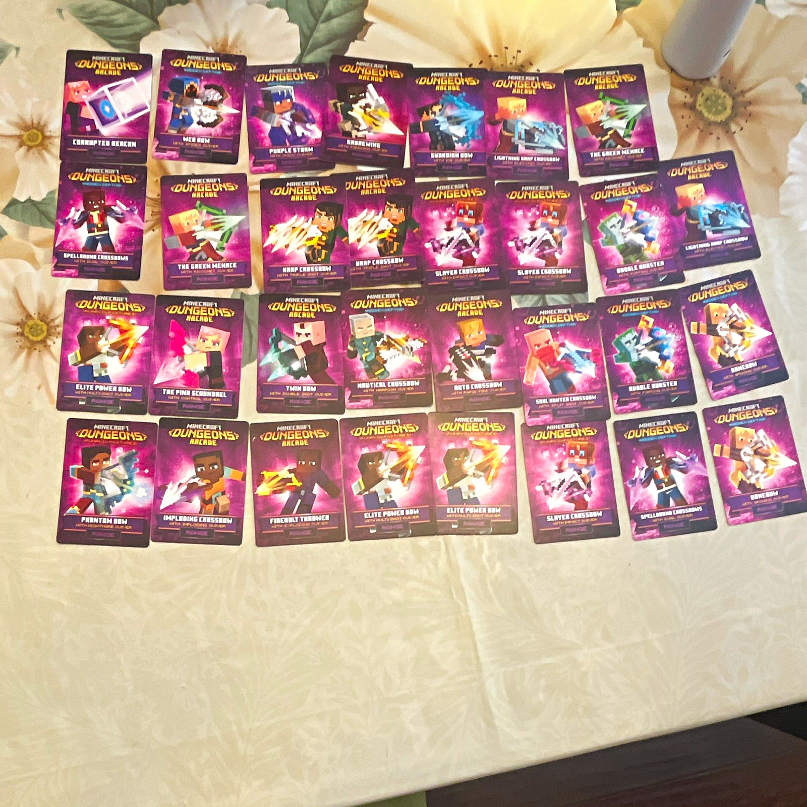 Mojang Minecraft Dungeons Arcade 31-Card Lot Weapon/Range