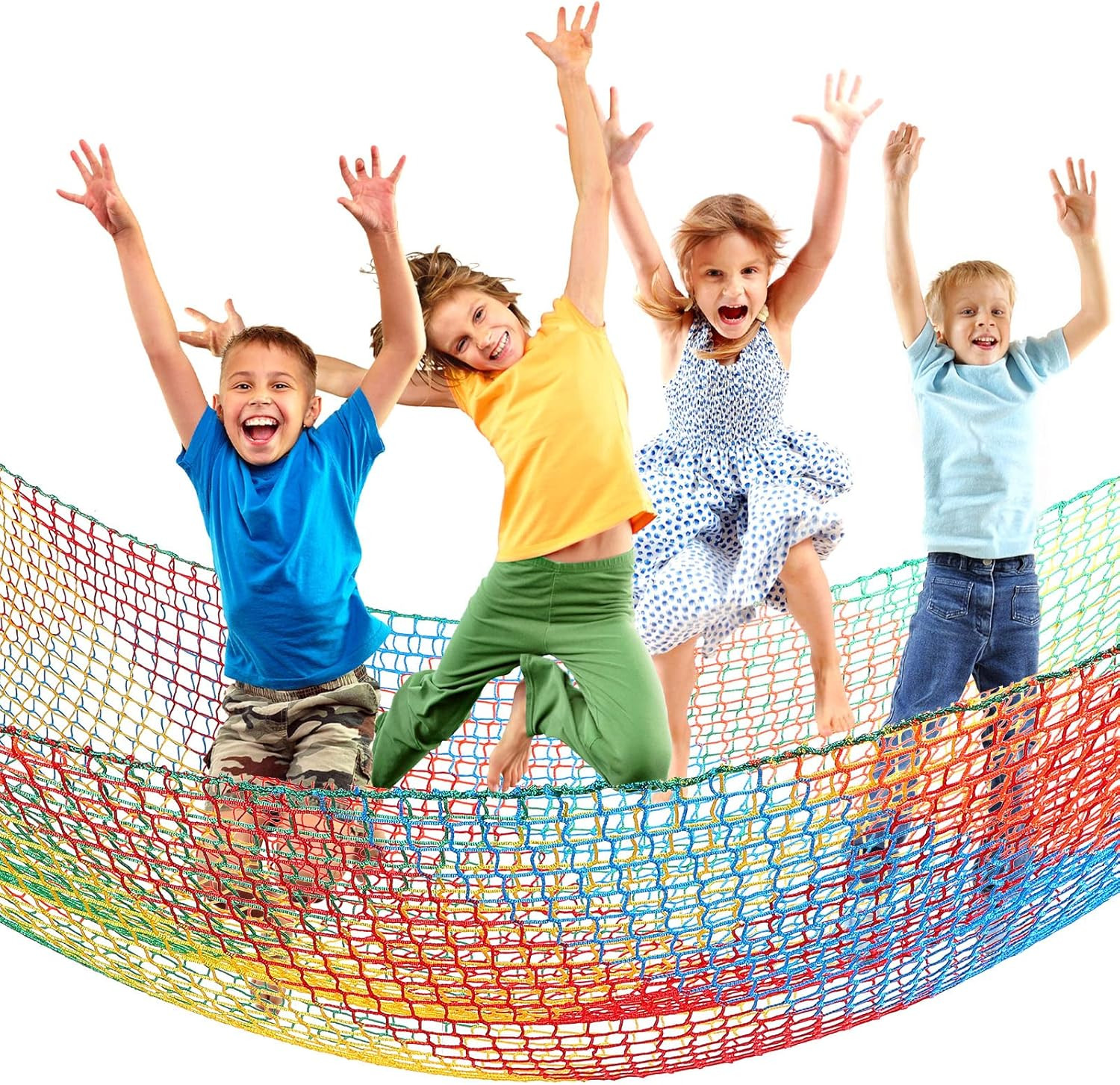 Climbing Cargo Net 6.5 X 9.8 Ft Large Kids Backyard Climbing Net Double Layers