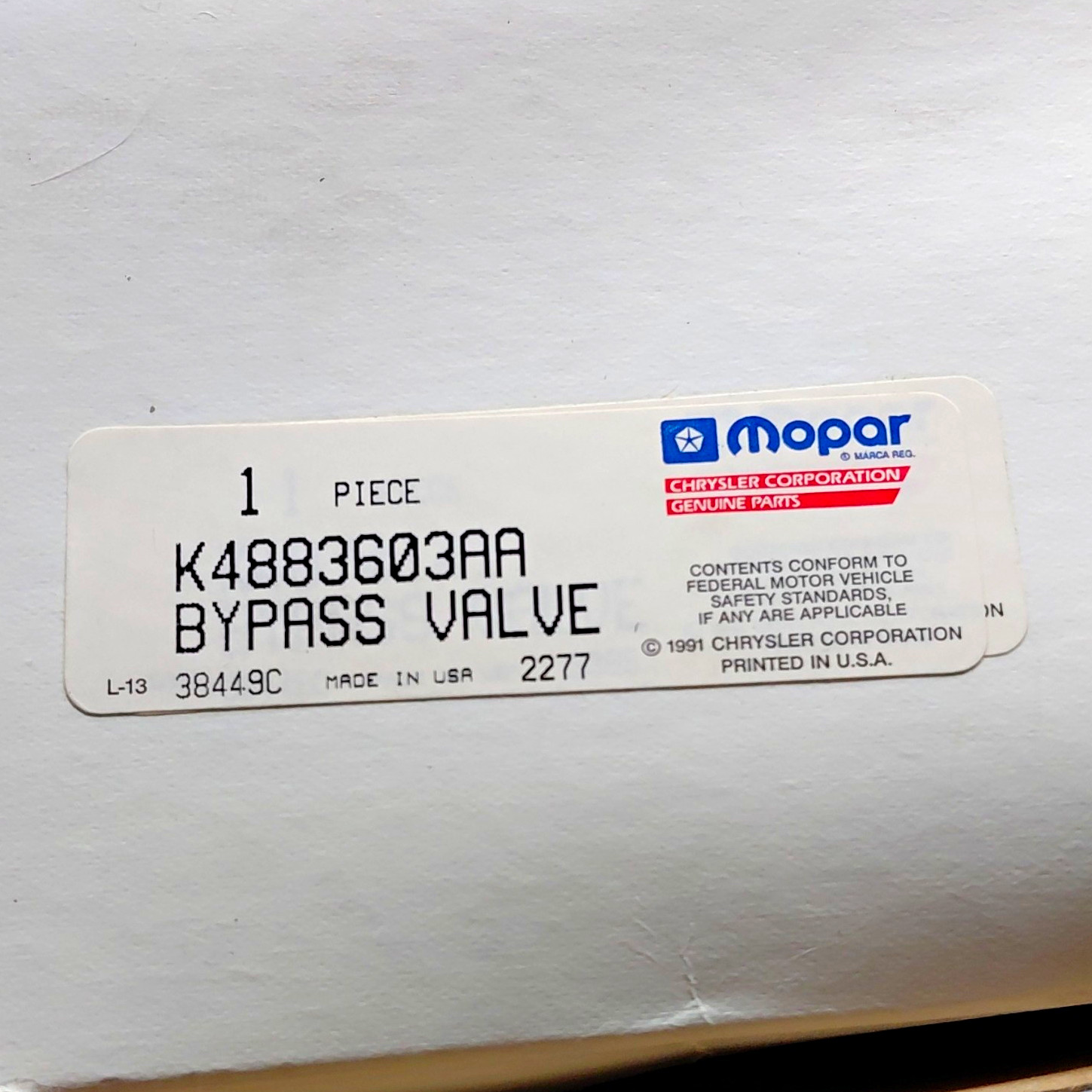 Genuine Vintage NOS Mopar Vacuum Actuated Heater Control /Water Valve K4883603AA Genuine Vintage NOS Mopar Vacuum Actuated Heater Control /Water Valve K4883603AA