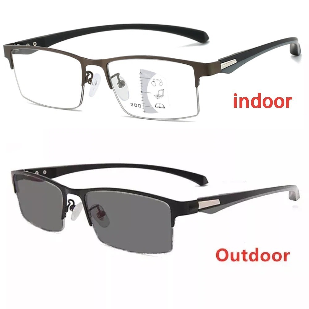 Multifocal Progressive Photochromic Reading Glasses Blue Light Blocking Readers