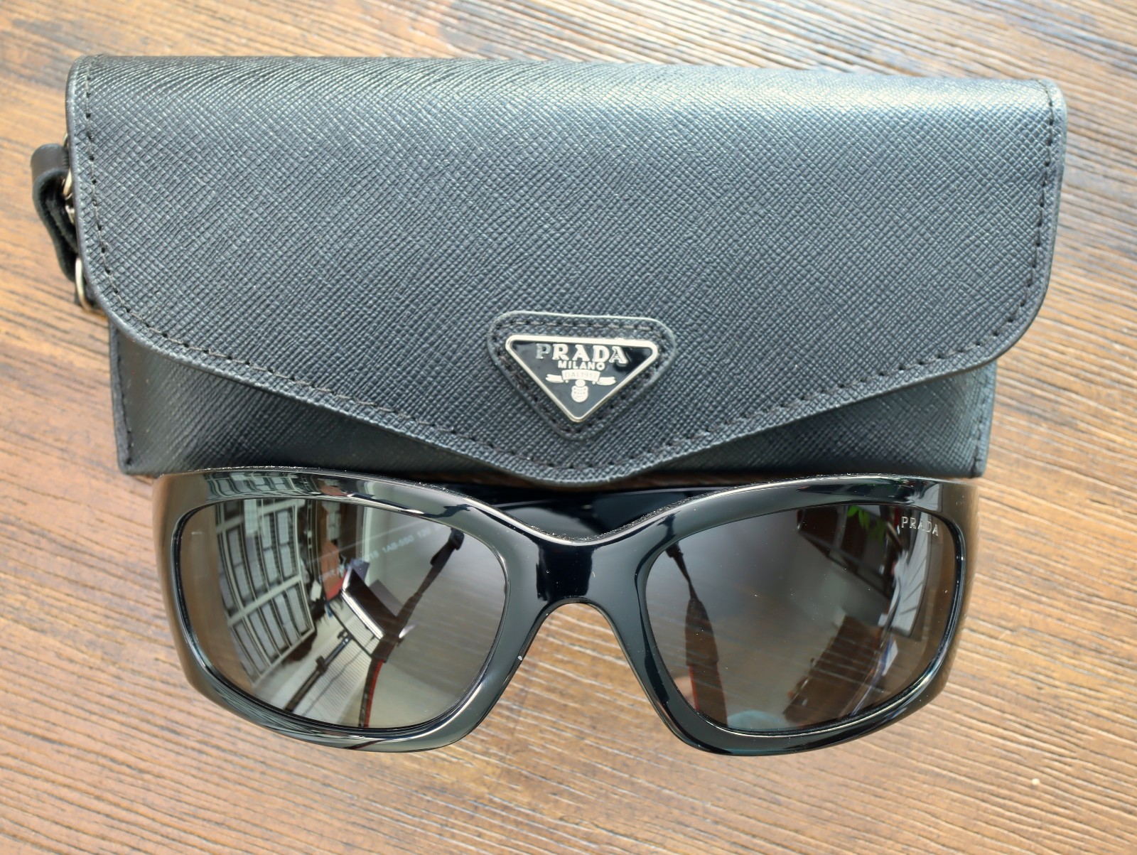Prada PR A14 60mm Butterfly Sunglasses in Black and Gray Lens