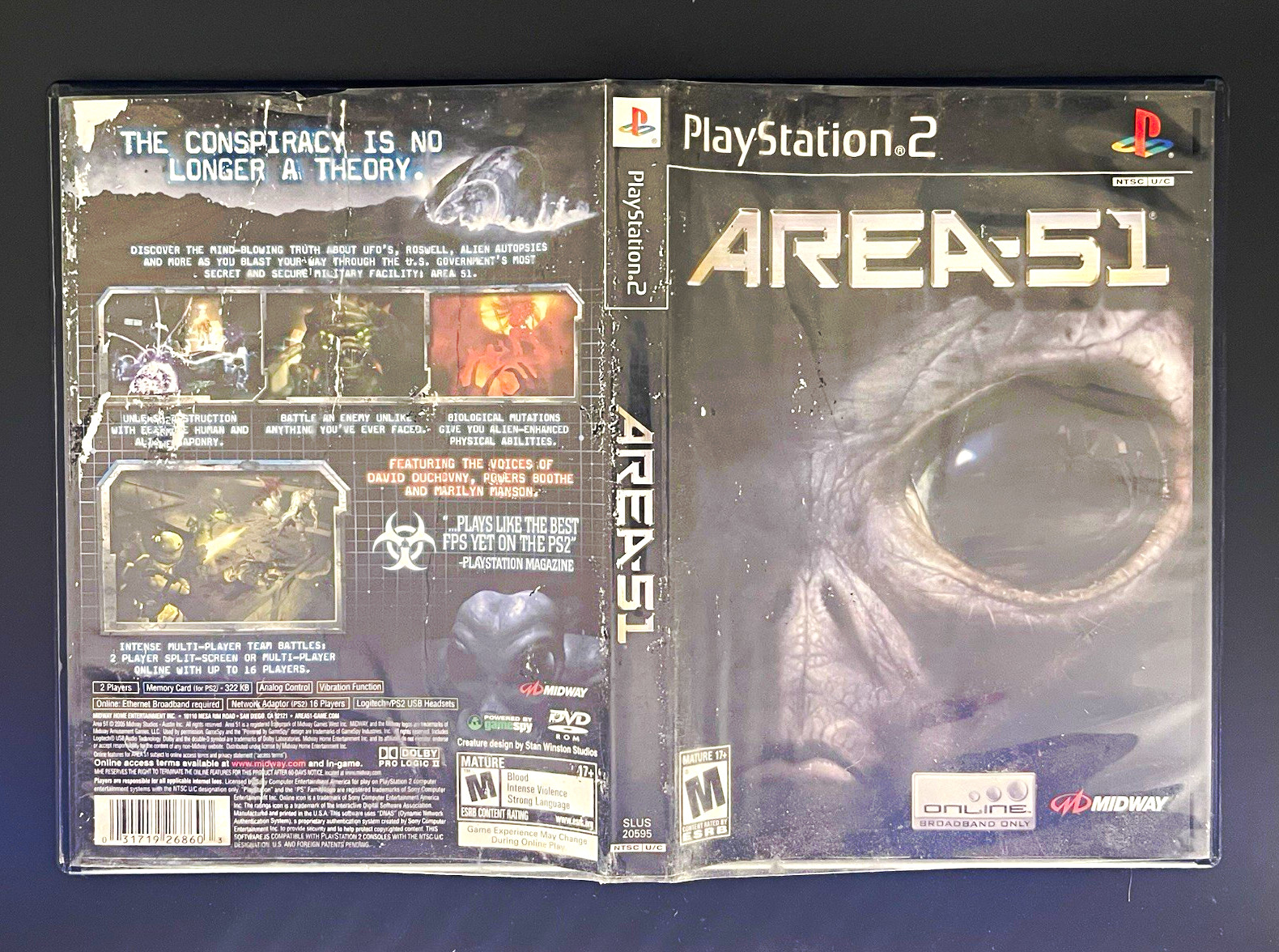 Midway Area 51 Sony PlayStation 2 PS2 NTSC-U/C Manual Case Online Multiplayer Midway Area 51 Sony PlayStation 2 PS2 NTSC-U/C Manual Case Online Multiplayer