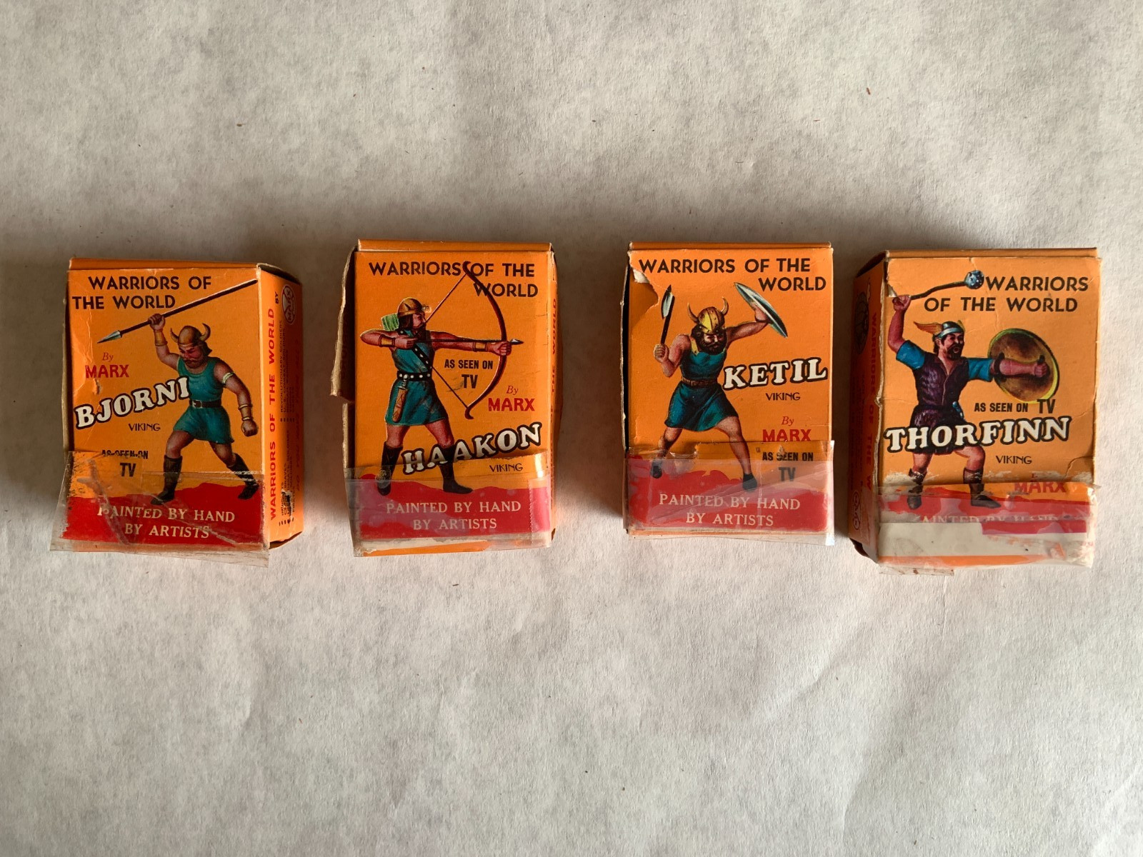 Marx Toys -4 Warriors of the World Vikings Warriors Vintage Individual Boxes Marx Toys -4 Warriors of the World Vikings Warriors Vintage Individual Boxes
