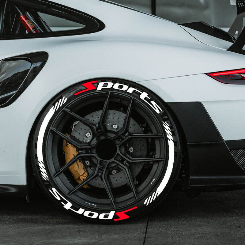 8 Kits Permanent Tire Lettering Sticker For SPORTS Rubber 1.25'' 15''-24''