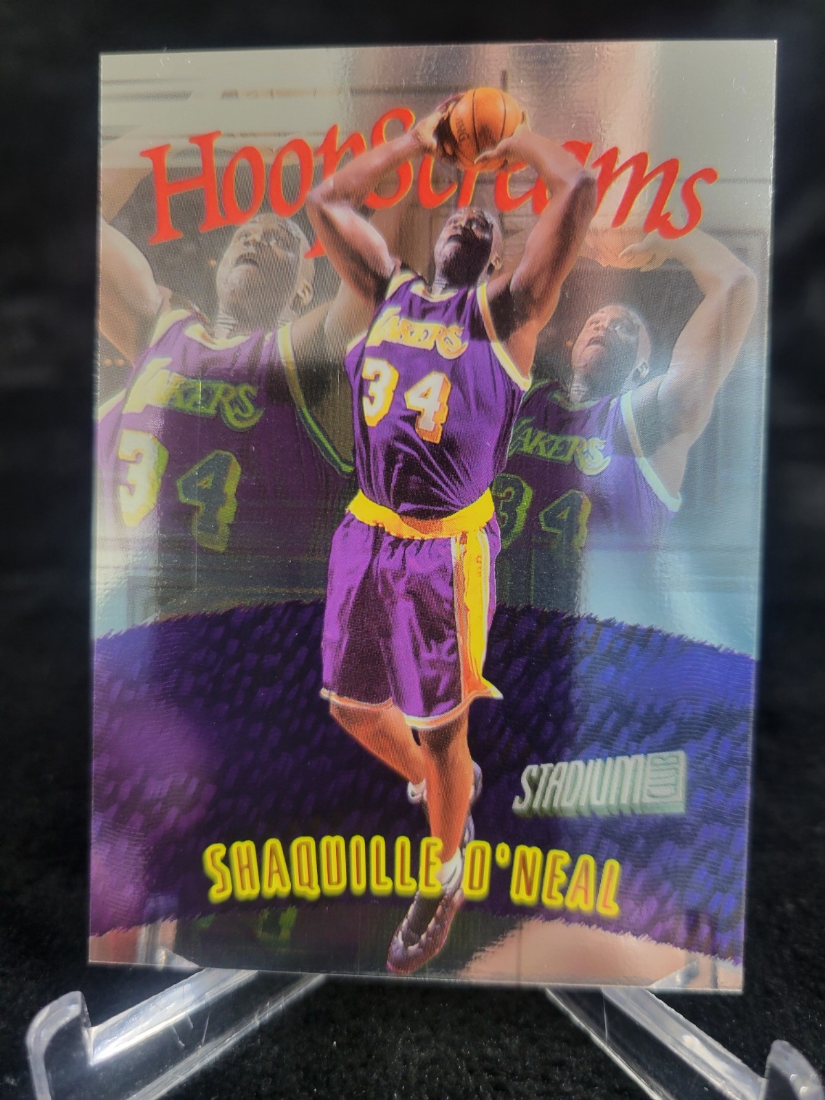 1997-98 Topps Stadium Club Hoop Screams #HS1 Shaquille O\'Neal Foil Insert NM 1997-98 Topps Stadium Club Hoop Screams #HS1 Shaquille O\'Neal Foil Insert NM