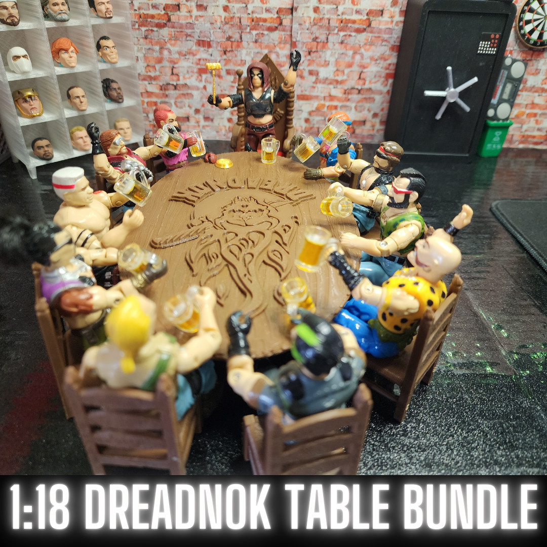 DREADNOK TABLE BUNDLE, For 1:18 Scale Figures, Zartan Throne, Gi Joe Vintage