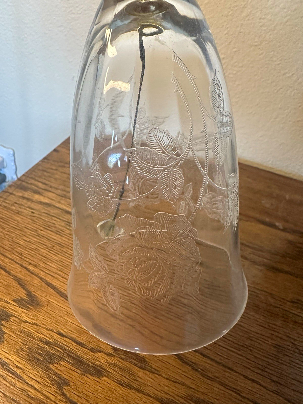 Heisey Crystal, Rose  pattern Bell ￼ Beautiful Crystal clear ringtone