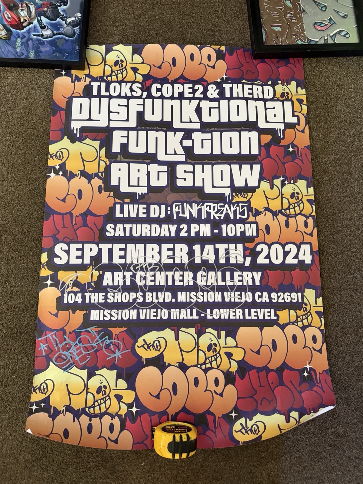 Cope Tlok Tko Signed Funk Trion Show Poster Cope Tlok Tko Signed Funk Trion Show Poster