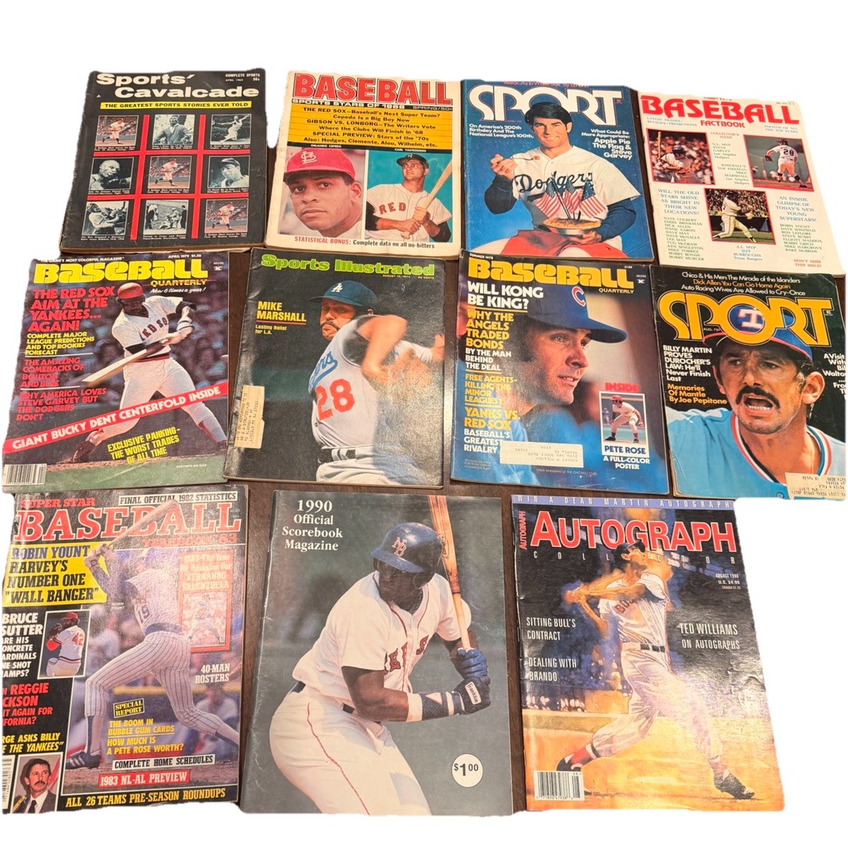 Vintage 1960s–1990s Baseball Collector Lot with Stars, Inserts & Iconic Covers