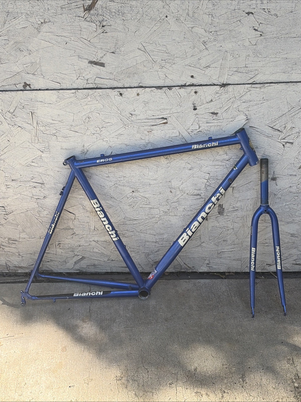 Vintage Bianchi Reparo Corse Eros 52.5 cm Frame + Fork 55.5 TT 130 mm Road