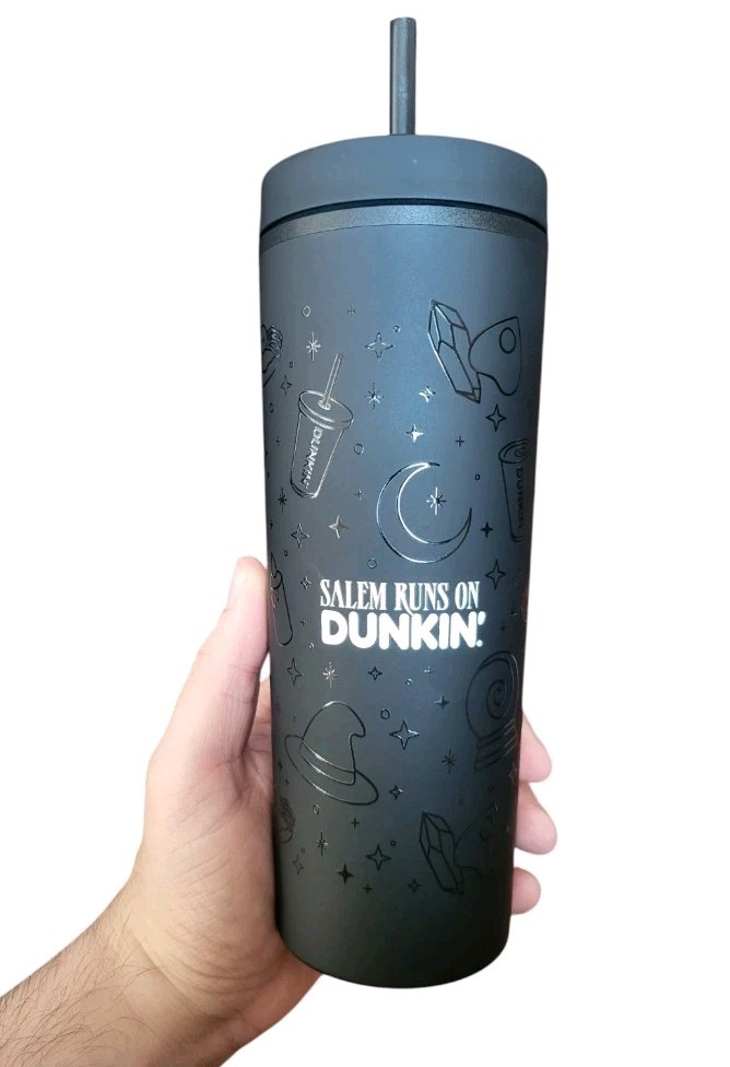 NEW 2025 Salem MA Runs On Dunkin: Donuts Tumbler Cup 18oz Halloween Collectible NEW 2025 Salem MA Runs On Dunkin: Donuts Tumbler Cup 18oz Halloween Collectible