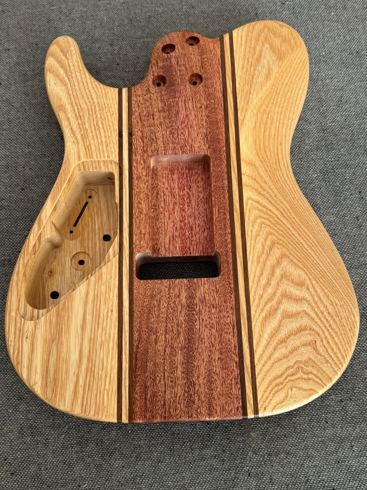 AAAAA Handcrafted 9-Piece Guitar Body Ash & Mahogany Satin Natural Wood Grain